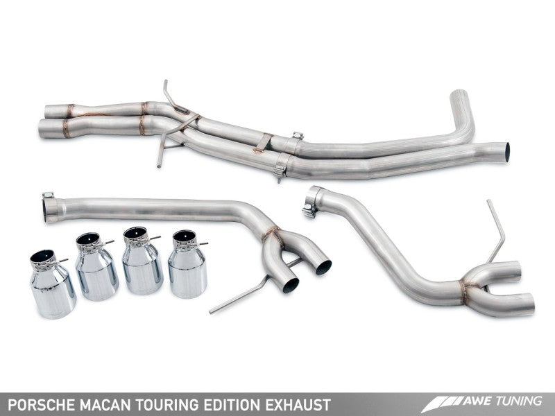 AWE Tuning Porsche Macan Touring Edition Exhaust System - Chrome Silver 102mm Tips