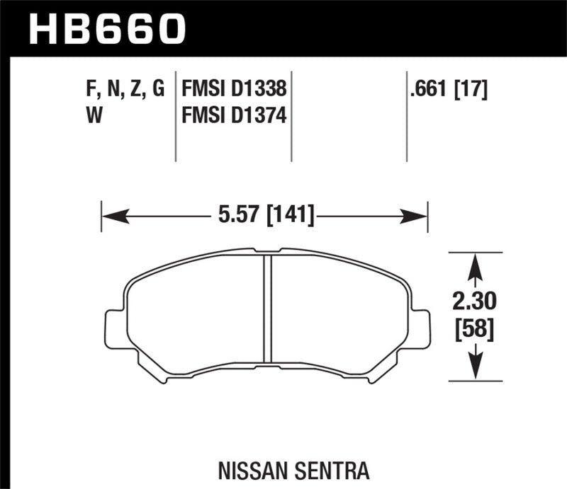 Hawk 09-14/16-18 Nissan Maxima HPS 5.0 Front Brake Pads