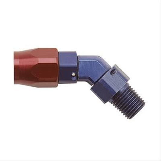 Fragola -8AN x 45 Degree Hose End x 1/4 NPT - Black