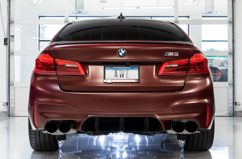 AWE Tuning 18-19 BMW M5 (F90) 4.4T AWD SwitchPath Axle-back Exhaust - Diamond Black Tips