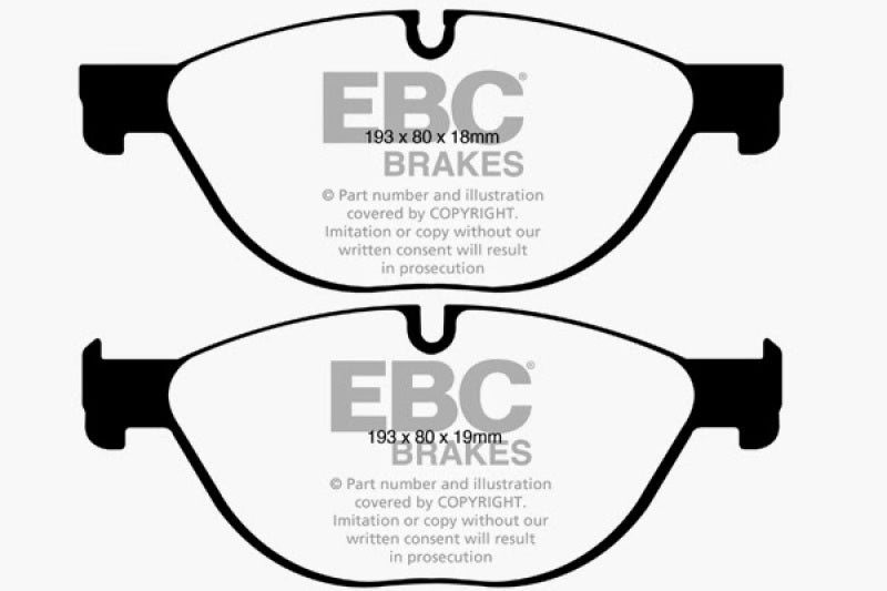 EBC 12-13 BMW 528 2.0 Turbo (F10) Performance Redstuff Front Brake Pads