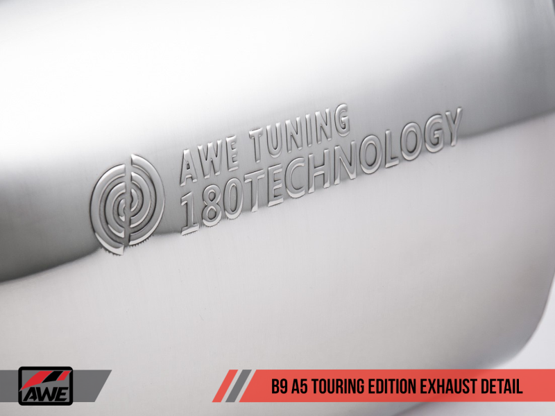 AWE Tuning Audi B9 A5 Touring Edition Exhaust Dual Outlet - Diamond Black Tips (Includes DP)