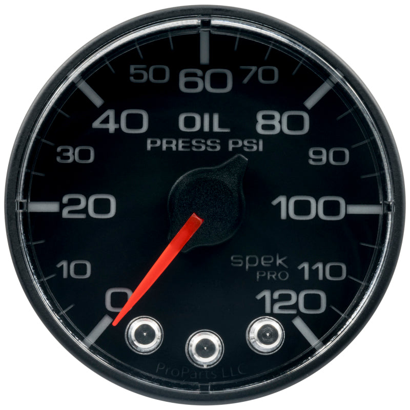 Autometer Spek-Pro 52.4mm 0-120 PSI Digital Stepper Motor Oil Pressue Gauge