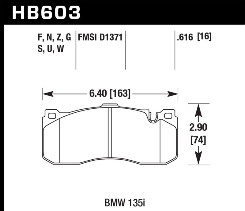 Hawk BMW 135i DTC-70 Race Front Brake Pads