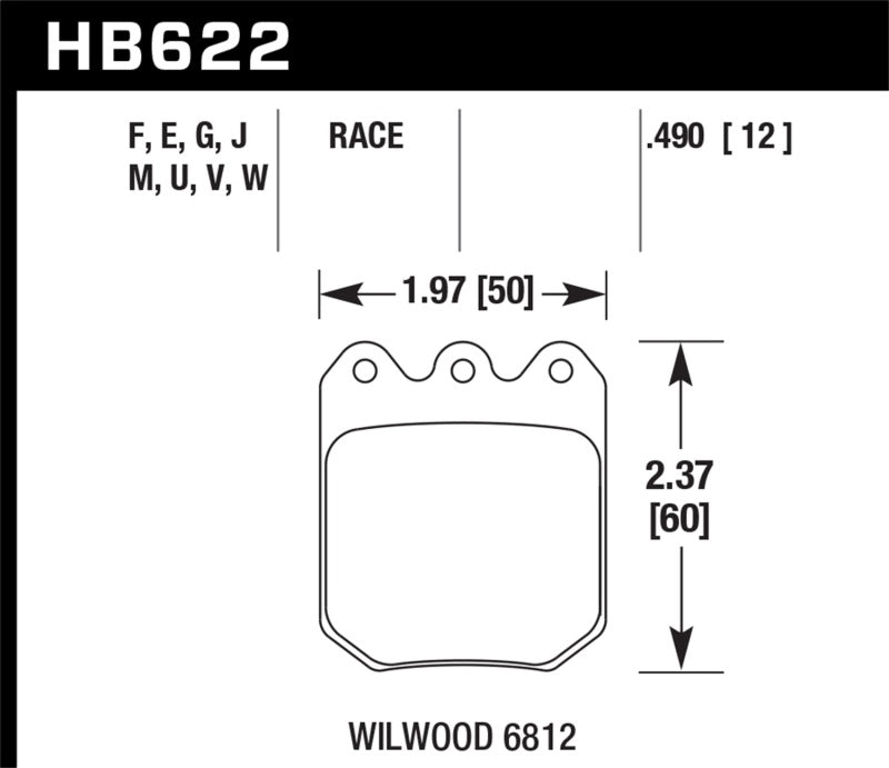 Hawk Wilwood DLS 6812 Blue 9012 Race Brake Pads