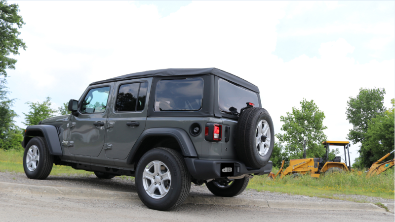 Corsa 2018-2024 Jeep Wrangler JL 2.5in Dual Rear Turn Down Exit Black Sport Axle-Back Exhaust