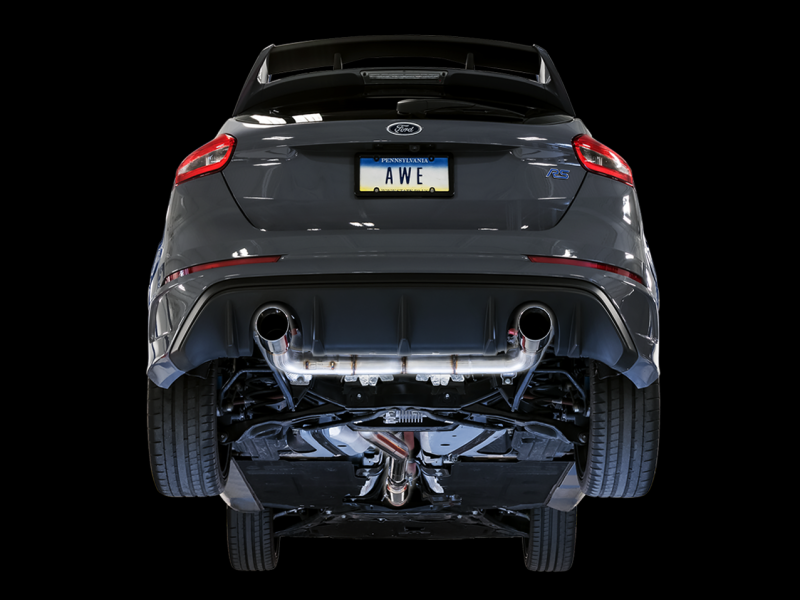 AWE Tuning Ford Focus RS Track Edition Cat-back Exhaust - Chrome Silver Tips