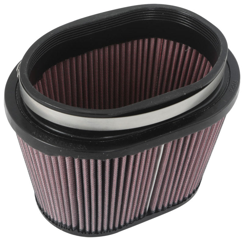 K&N Universal Rubber Filter 6.25in x 4in Oval FLG / 7.375in x 5.5in Base / 6.25in x 4in Top / 5in H