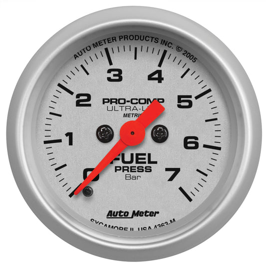 AutoMeter Gauge Fuel Pressure 2-1/16in. 7 Bar Electric Ultra-Lite