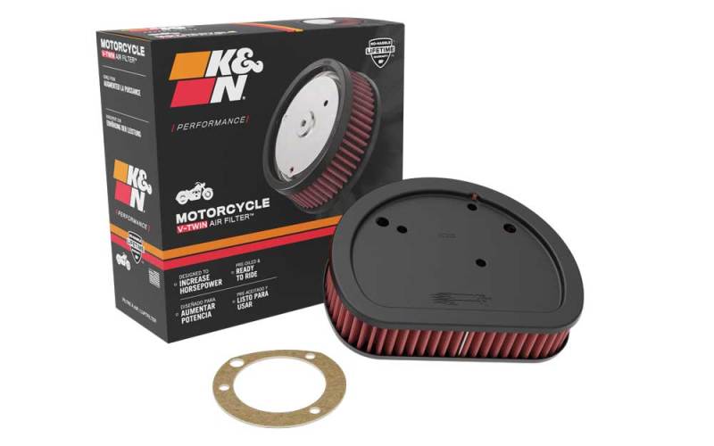 K&N Replacement Air Filter 7.125in L x 5.688in W x 1.625in H for Harley Davidson