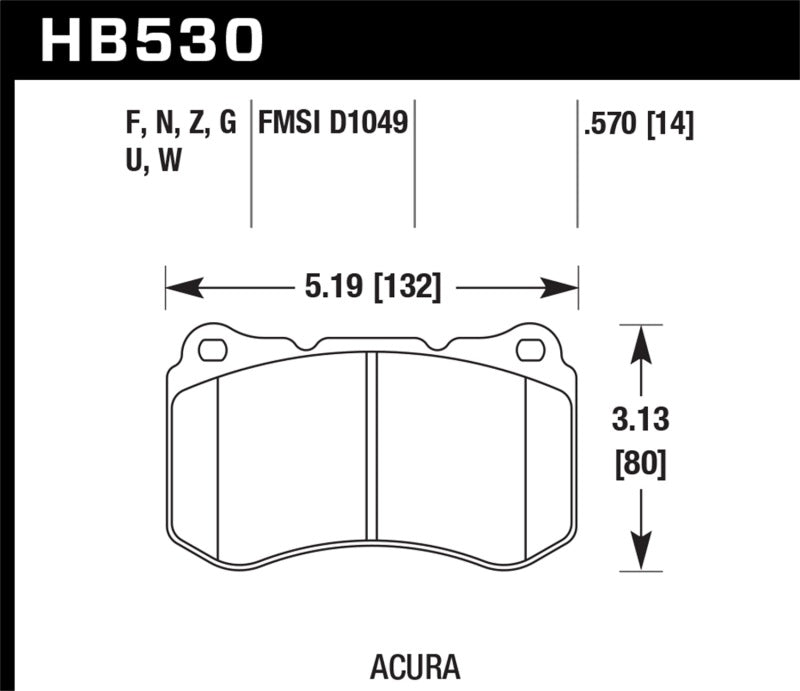 Hawk 07-08 Acura TL Type S Performance Ceramic Street Front Brake Pads