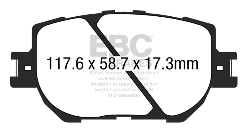 EBC 14+ Lexus IS250 2.5 Greenstuff Front Brake Pads