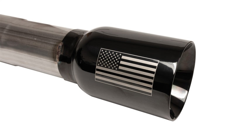 Corsa 07-18 Jeep Wrangler JKU 3.6L/3.8L 2.75in Sport Cat-Back Exhaust w/ 4in American Flag  BlacTips