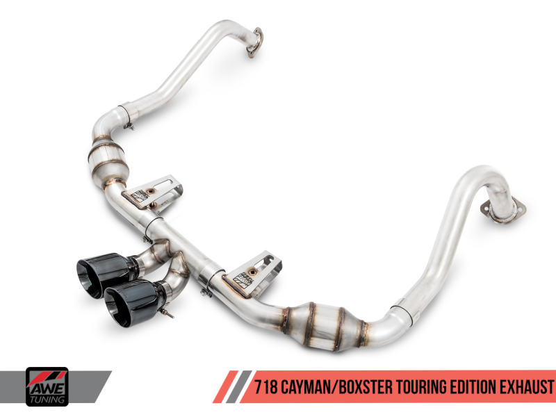 AWE Tuning Porsche 718 Boxster / Cayman Touring Edition Exhaust - Chrome Silver Tips