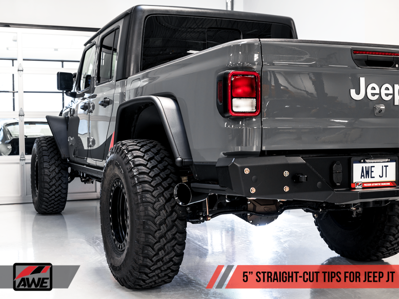 AWE Tuning 2020+ Jeep Gladiator 3.6L Trail-to-Tread (Single-Side) Conversion Kit w/Diamond Blk Tip