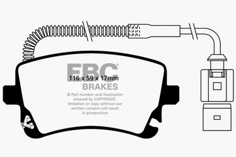 EBC 09-11 Audi A6 Quattro 3.0 Supercharged Redstuff Rear Brake Pads