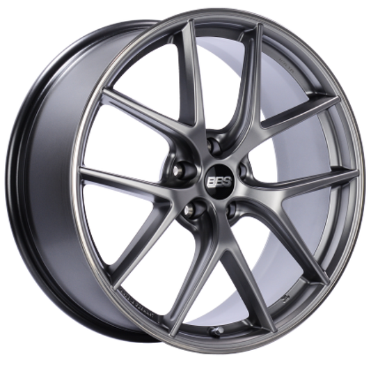 BBS CI-R 19x10 5x112 ET25 Platinum Silver Polished Rim Protector Wheel -82mm PFS/Clip Required