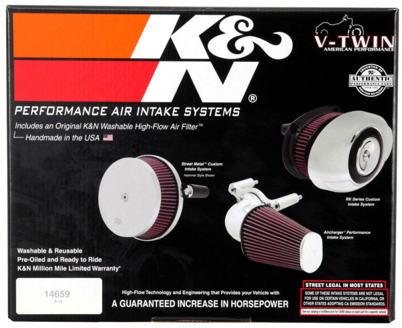 K&N 01-14 Harley Davidson Softail DYNA Performance Intake Kit