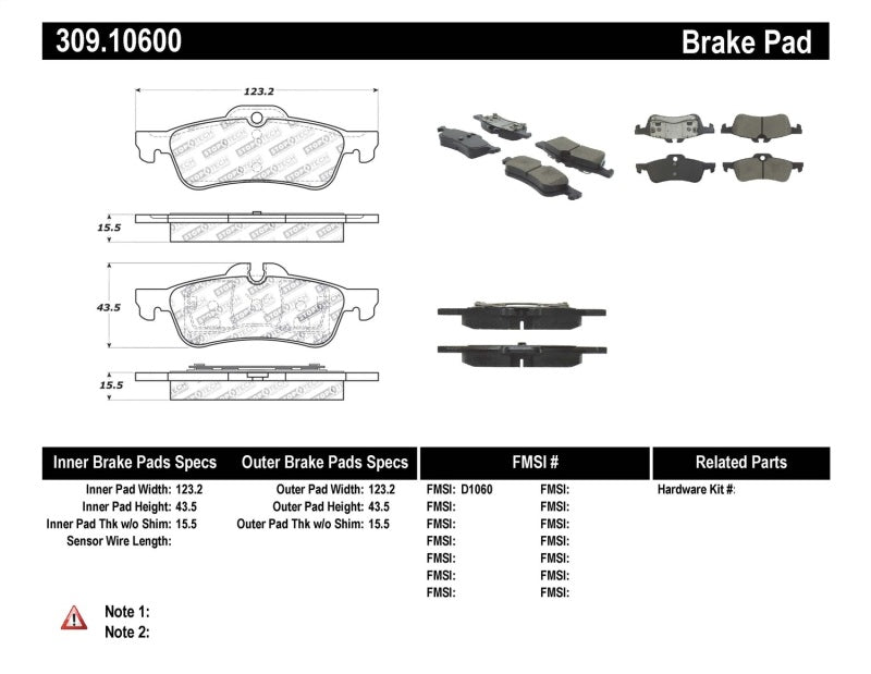 StopTech Performance 02-06 Mini Rear Brake Pads