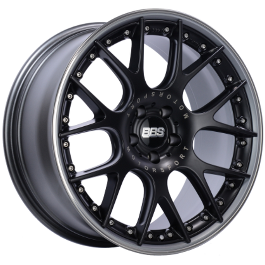 BBS CH-RII 22x11.5 5x130 ET50 / 71.6 CB Satin Black Center Platinum Lip SS Rim Protector Wheel