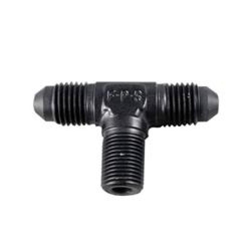 Fragola -4AN Tee 1/8 NPT On The Side - Black