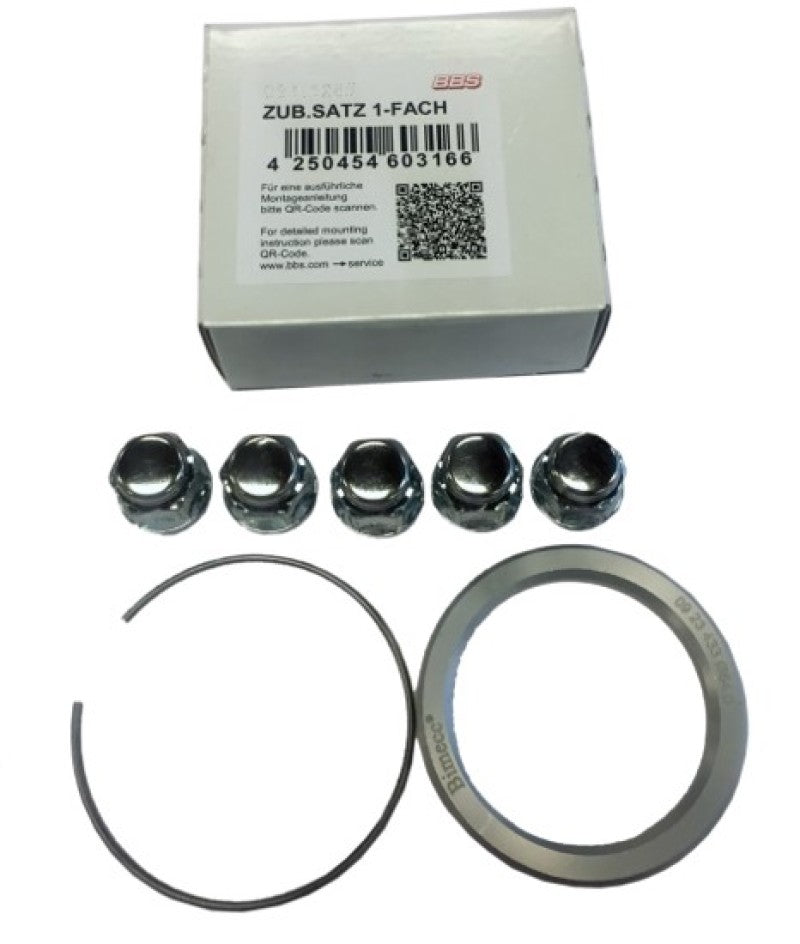 BBS PFS KIT - Nissan - Includes 70mm OD - 59mm ID Ring / 70mm Clip / Lug Nuts