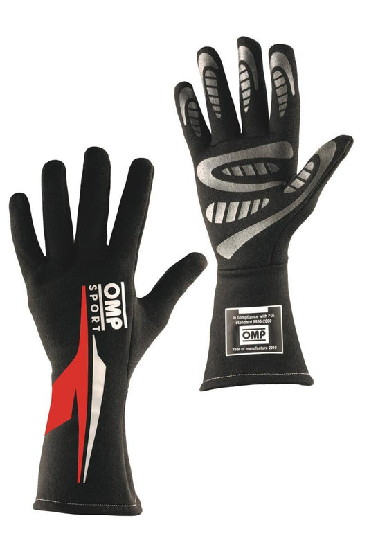 OMP Os 60 Gloves Black/- Medium (Red) (Fia/Sfi)