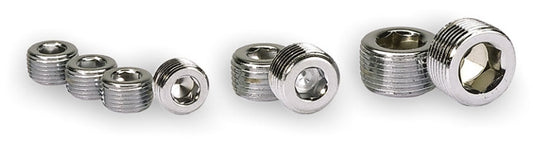 Moroso Chrome Plated Pipe Plugs - 3/8in NPT Thread - 4 Pack