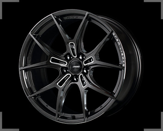 Gram Lights 57FXZ 19x8.0 +45 5-100 Super Dark Gunmetal & Machining Rim Edge DC Wheel