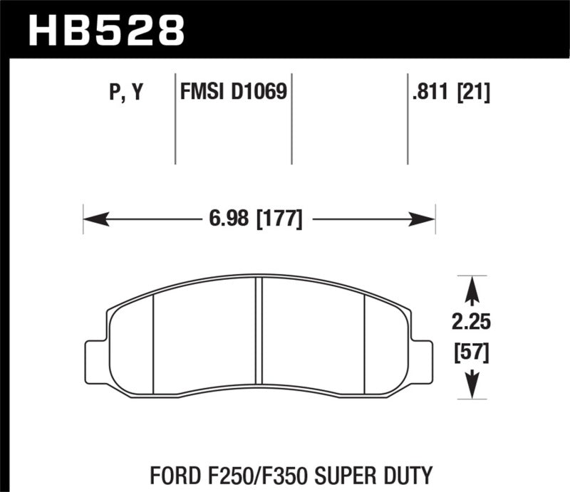 Hawk 05-11 F-250/F-350 Super Duty Pickup / 11 F-550 Super Duty Pickup Front LTS Street Brake Pads