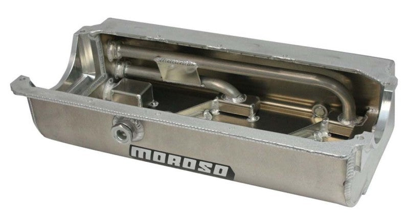 Moroso Pre-85 Chevrolet Small Block (w/Two Pick Ups) Sprint Car Dry Sump 6.5in Aluminum Oil Pan