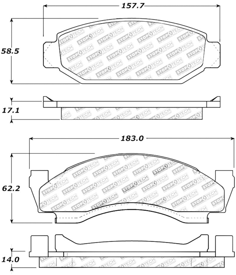 StopTech Performance 72-74 Ford Gran Torino / Ranchero / Thunderbird Front Brake Pads